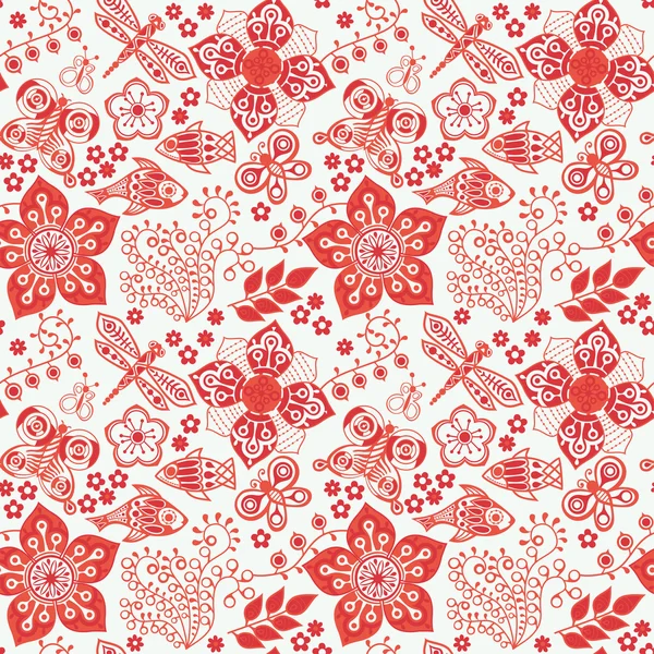 Motif floral sans couture — Image vectorielle