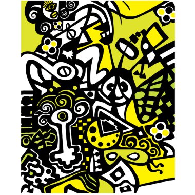 psychedelic stilize tasarım, arka plan