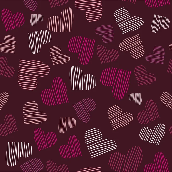 Motif romantique sans couture avec des cœurs — Image vectorielle