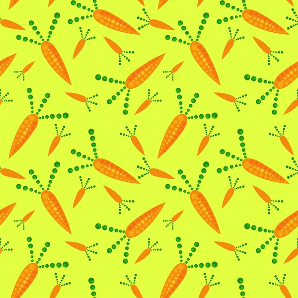 Glänzende Karotte nahtloses Muster im abstrakten Stil. — Stockvektor