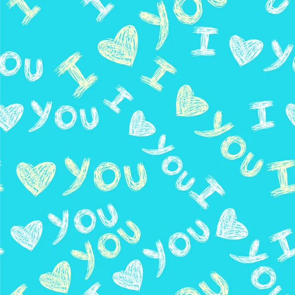 "ich liebe dich "nahtloses Muster — Stockvektor