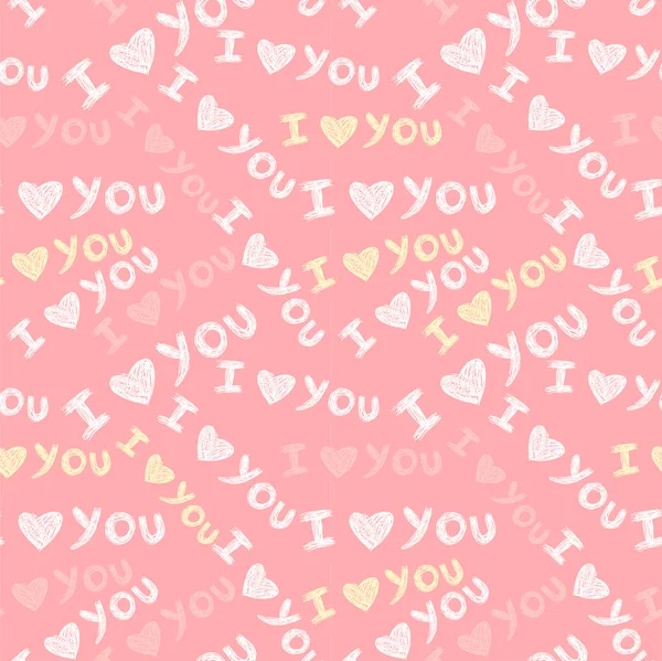 "Je t'aime "modèle sans couture — Image vectorielle