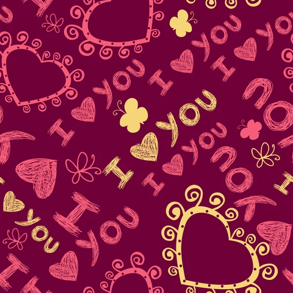 "I love you "seamless pattern — стоковый вектор