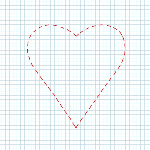 Hjärtat på kvadratiska papper. — Stock vektor