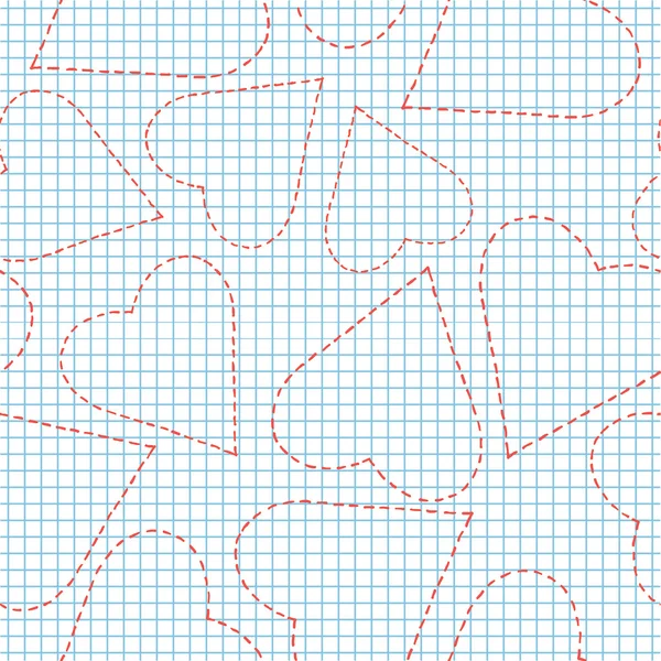 정방 형 용지에 심장이 들어 있는 솔기없는 질감 — 스톡 벡터