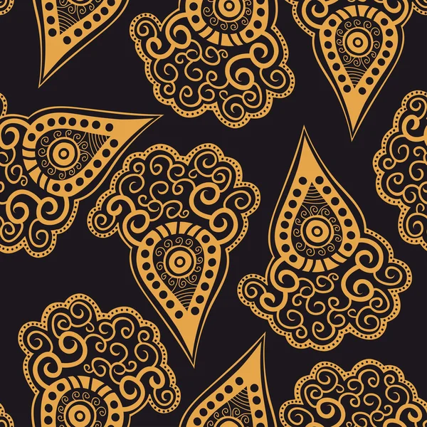 Naadloze patroon met gestileerde wortel met vintage achtergrond. Paisley textuur. — Stockvector