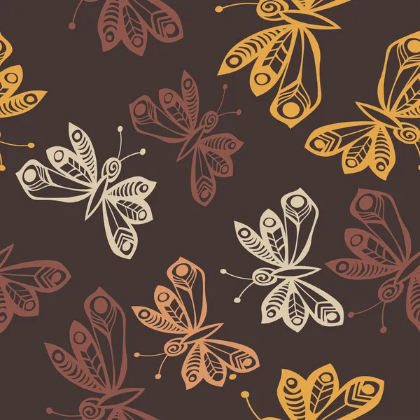 ロマンチックな蝶のシームレスなパターン. — ストックベクタ