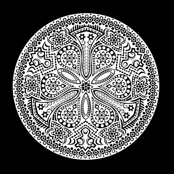 Dentelle délicate motif vectoriel, fleur de mandala . — Image vectorielle