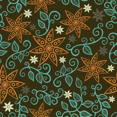 çiçekli çiçekli seamless modeli yaz ve yapraklar.