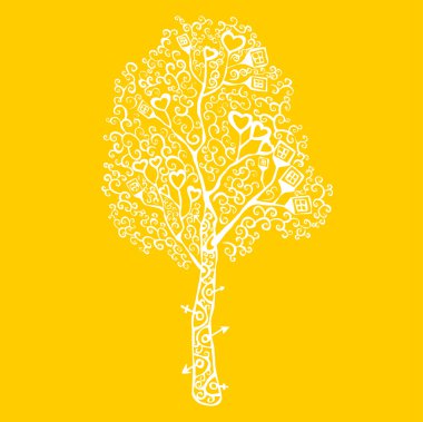 Hayal gördüren biçimlendirilmiş ağaç, tasarımınız için bir öge