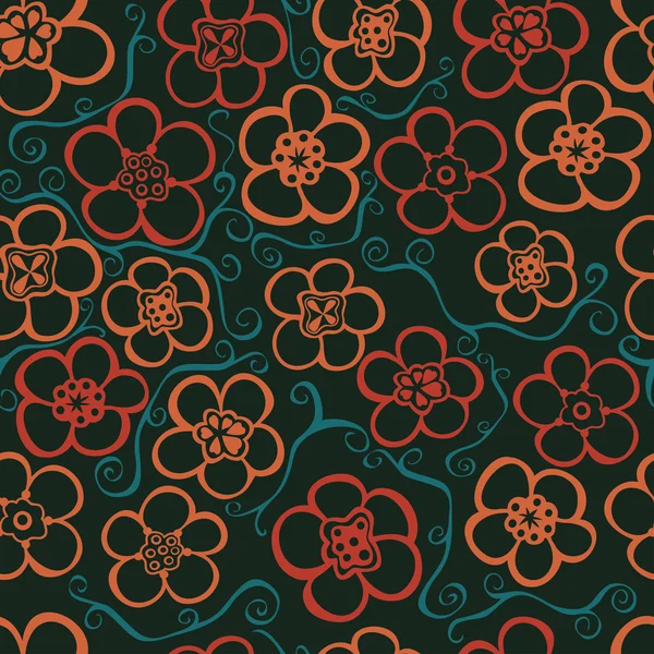 Été motif floral sans couture avec des fleurs et des feuilles . — Image vectorielle