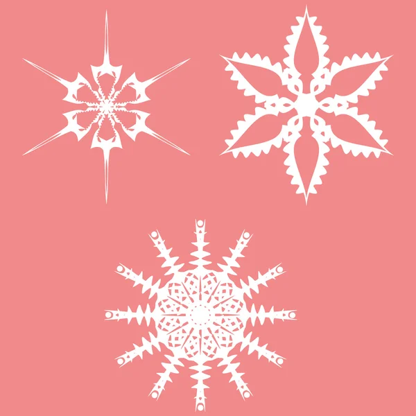 Set di fiocchi di neve originali per il tuo design — Vettoriale Stock