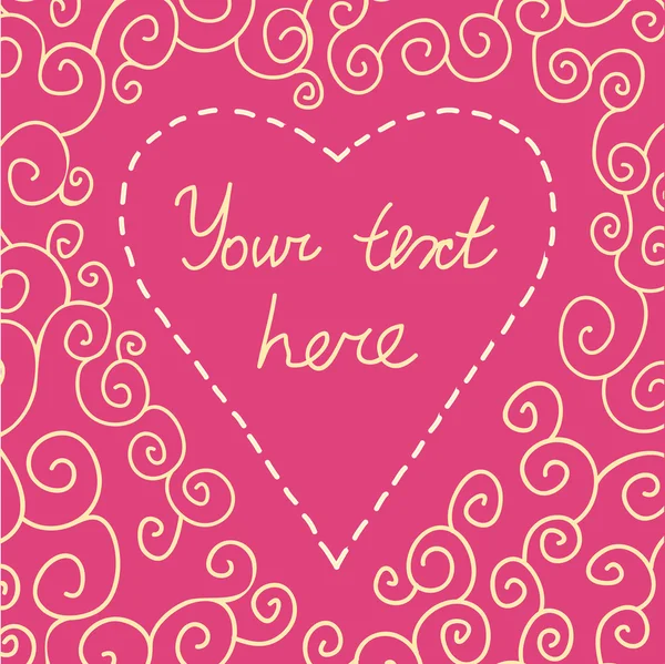 Valentim cartão de Dia com coração — Vetor de Stock