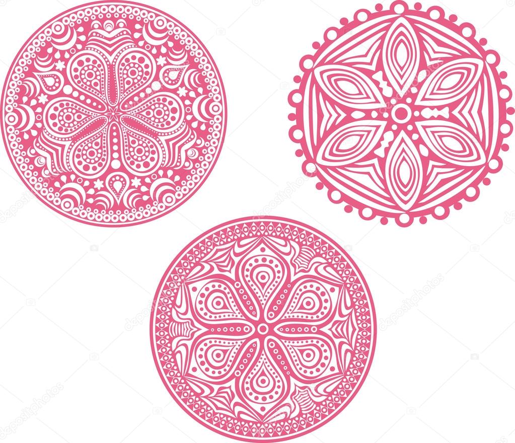 Set of cute vector circle ornament laces