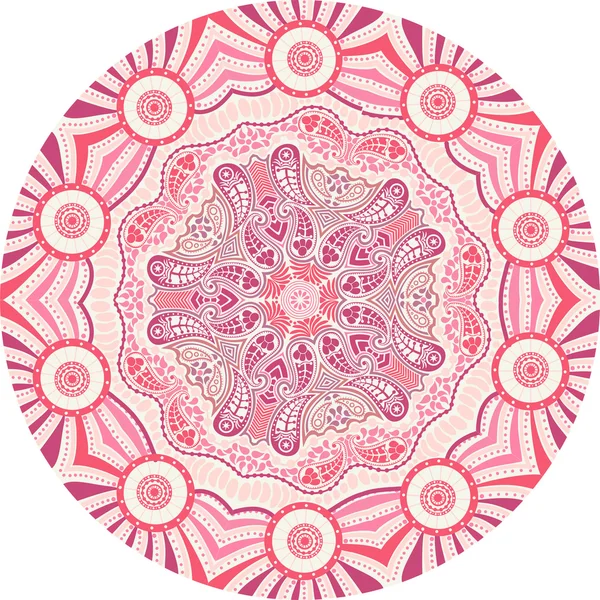 Indian ornament, kaleidoscopic floral pattern — Stock Vector