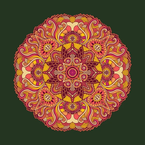 Декоративна кругла мереживна квітка — стоковий вектор