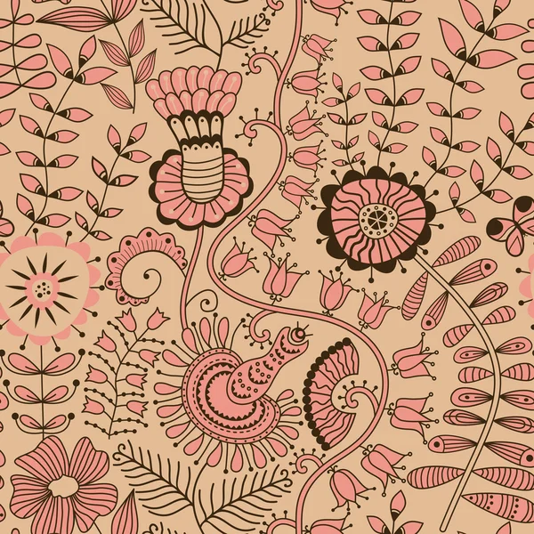 Textura con flores y mariposas . — Archivo Imágenes Vectoriales