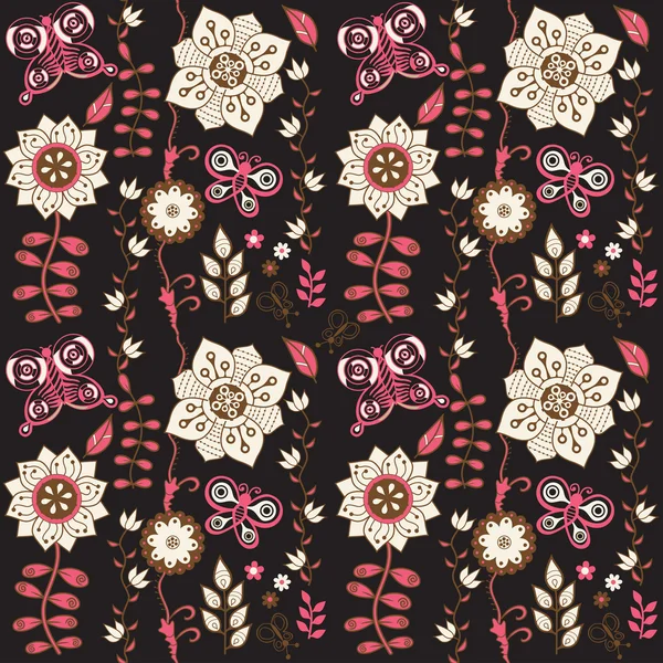 Motif floral sans couture — Image vectorielle