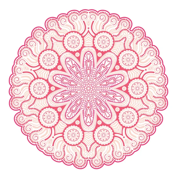 Ornement indien, motif floral kaléidoscopique — Image vectorielle