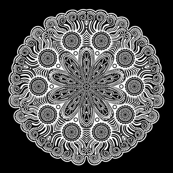 Motif de dentelle ronde ornementale — Image vectorielle