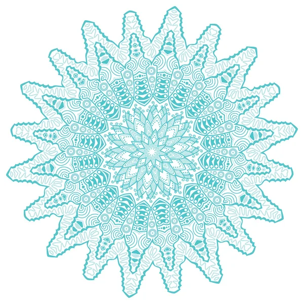 万華鏡のような円形パターン、雪の結晶 — ストックベクタ