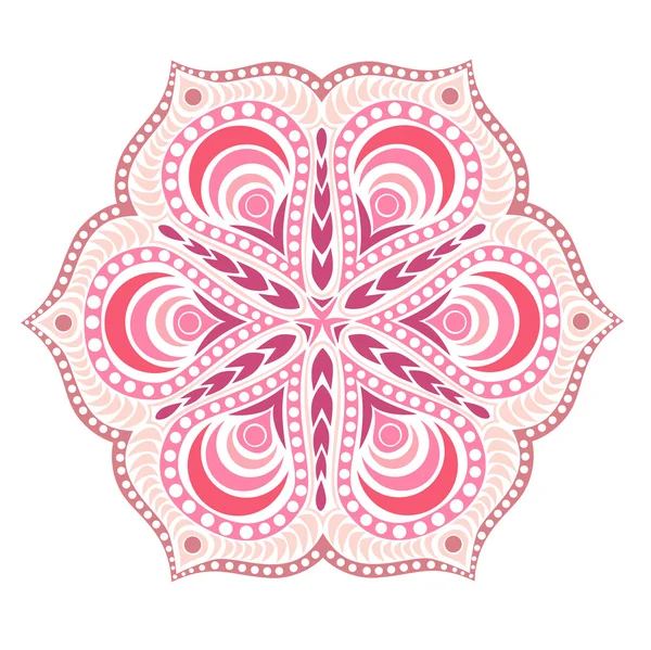 Indisches Ornament, kaleidoskopisches Blumenmuster — Stockvektor