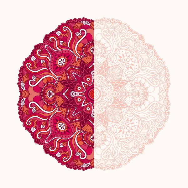 Fleur ronde ornementale en dentelle — Image vectorielle