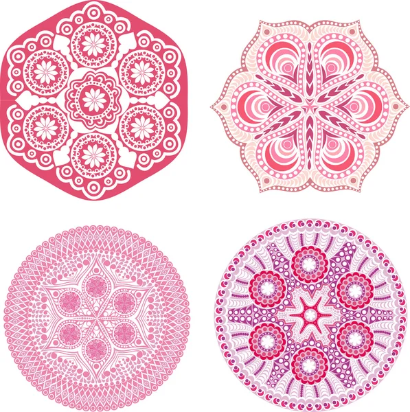 Ornement indien, motif floral kaléidoscopique — Image vectorielle