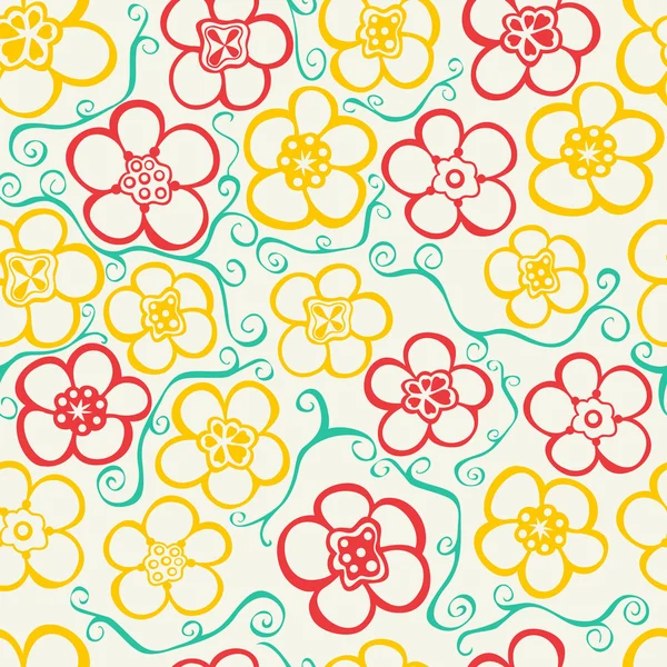 Texture sans couture avec des fleurs, motif floral . — Image vectorielle