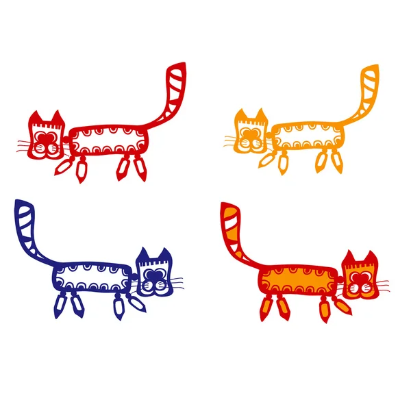 Koty kotów kreskówka. elementy do projektowania. — Wektor stockowy