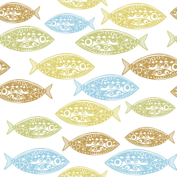 Vector seamless pattern of fish. Abstract texture, elements for your design. — Stock Vector