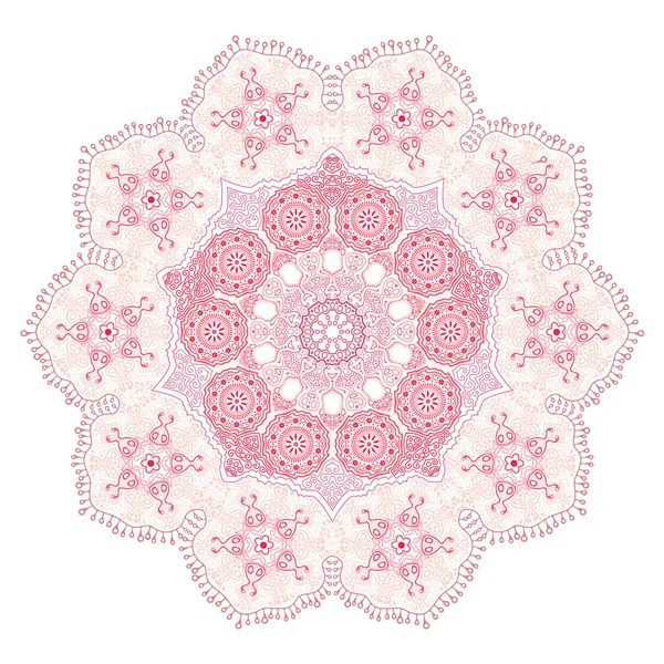 Ornamental round lace pattern on white — Wektor stockowy