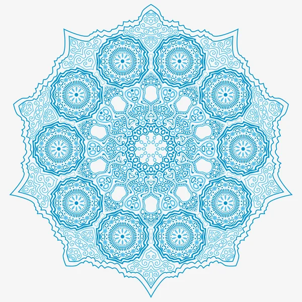 Encaje redondo ornamental en blanco — Vector de stock