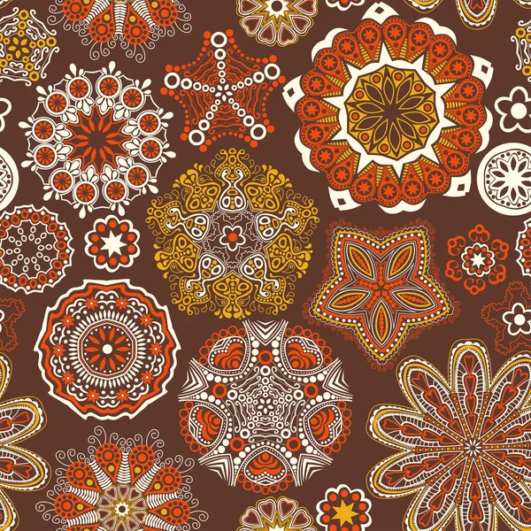 Ornate flowers seamless texture — Wektor stockowy