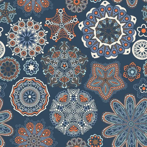 Ornate flowers seamless texture — Wektor stockowy