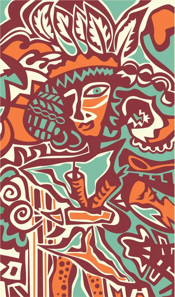 Estilización del arte indio — Vector de stock