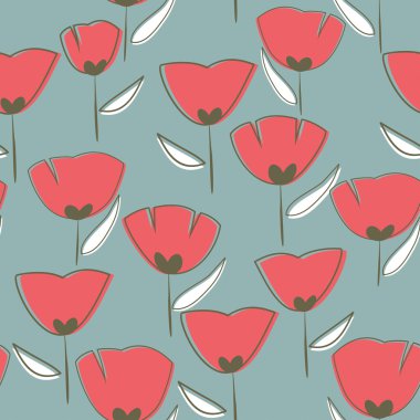 Dikişsiz Lale çiçek desenli