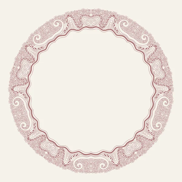Decorative round frame on white — Stock Vector
