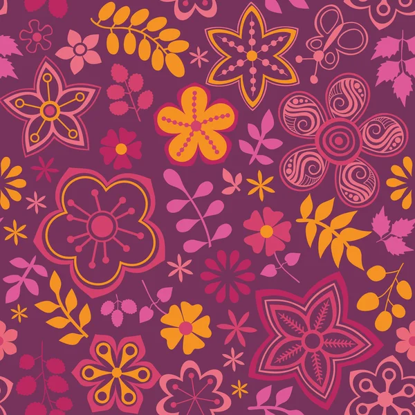 Motif floral sans couture — Image vectorielle