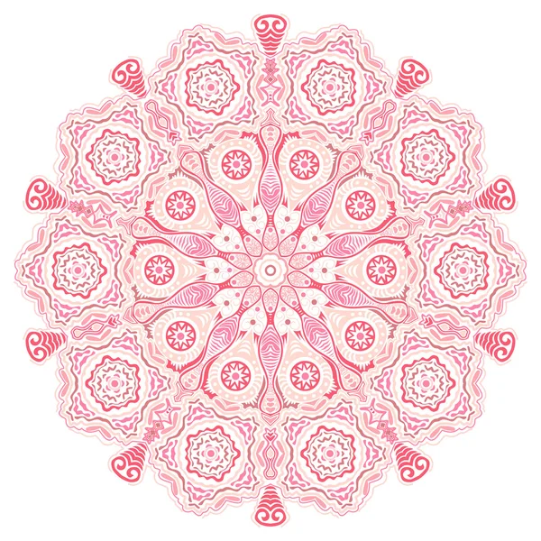 Dentelle ronde ornementale en rose — Image vectorielle