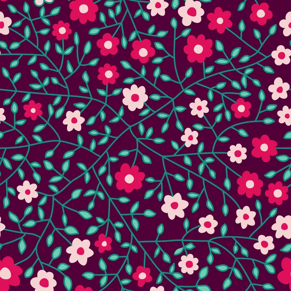 Textura con flores y mariposas . — Vector de stock