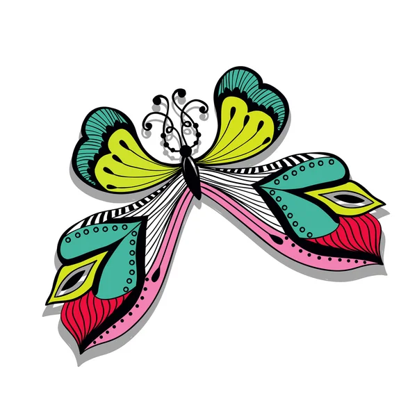 Bunte abstrakte Illustration des Schmetterlings — Stockvektor