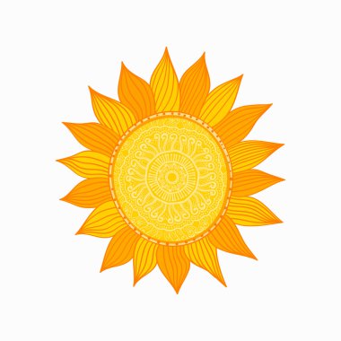Ayçiçeği parlak sorunsuz arka plan üzerinde çizim