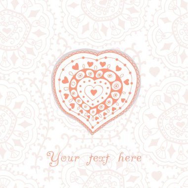 süslü kalp üzerinde sorunsuz çiçek desenli