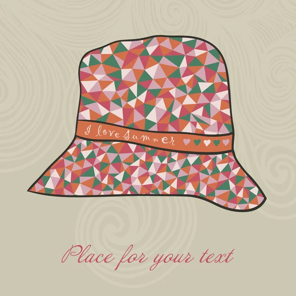Fashion hat made of triangles fabric — Stockový vektor