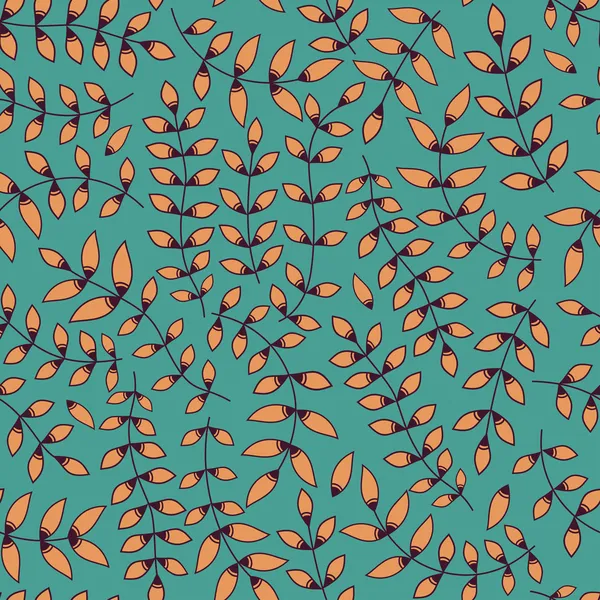 Seamless mönster med blad — Stock vektor