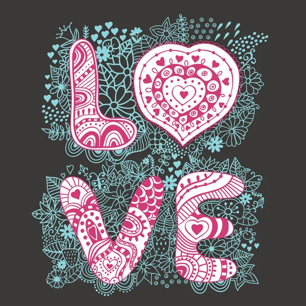 Ordet "kärlek" — Stock vektor