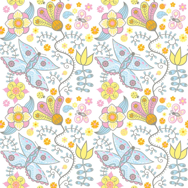 Motif floral sans couture — Image vectorielle