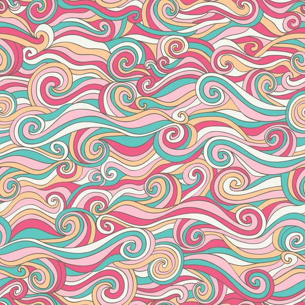 カラフルなシームレスな波背景 — ストックベクタ