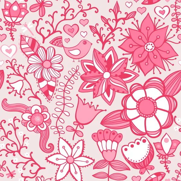 Bloemen naadloos patroon — Stockvector